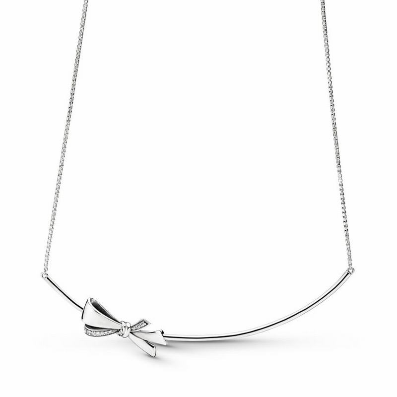 Pandora Brilliant Bow Necklace Silver Egypt AO0495326